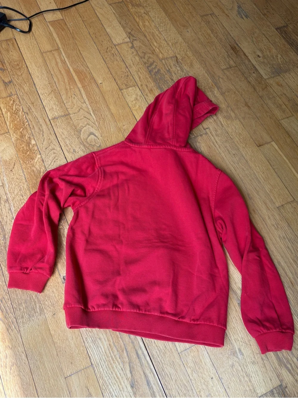 Kid’s Nike Red Hooded Pullover with White Swoosh